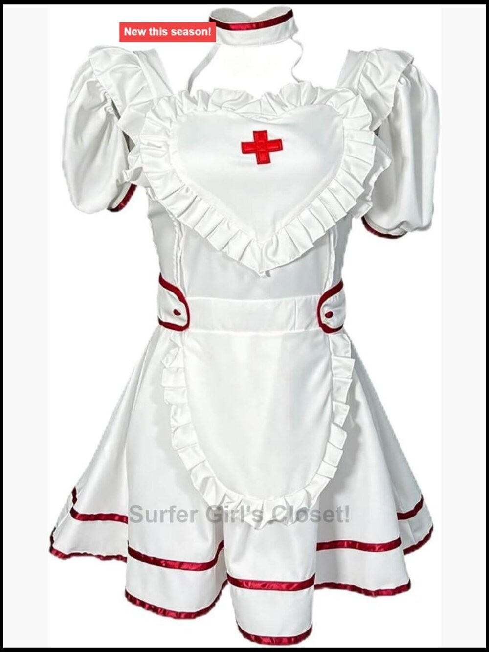 Sexy Nurse Lingerie Set Stretchy Tie-Front Crop Top High Stretch Roleplay